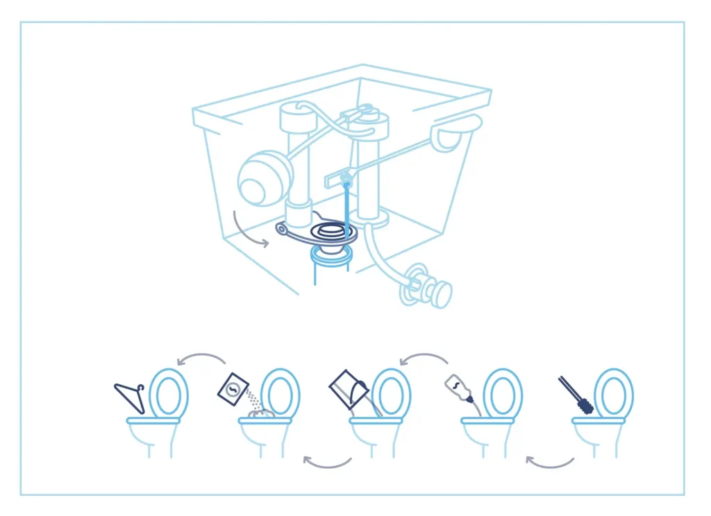 how to unclog toilet bowl without plunger