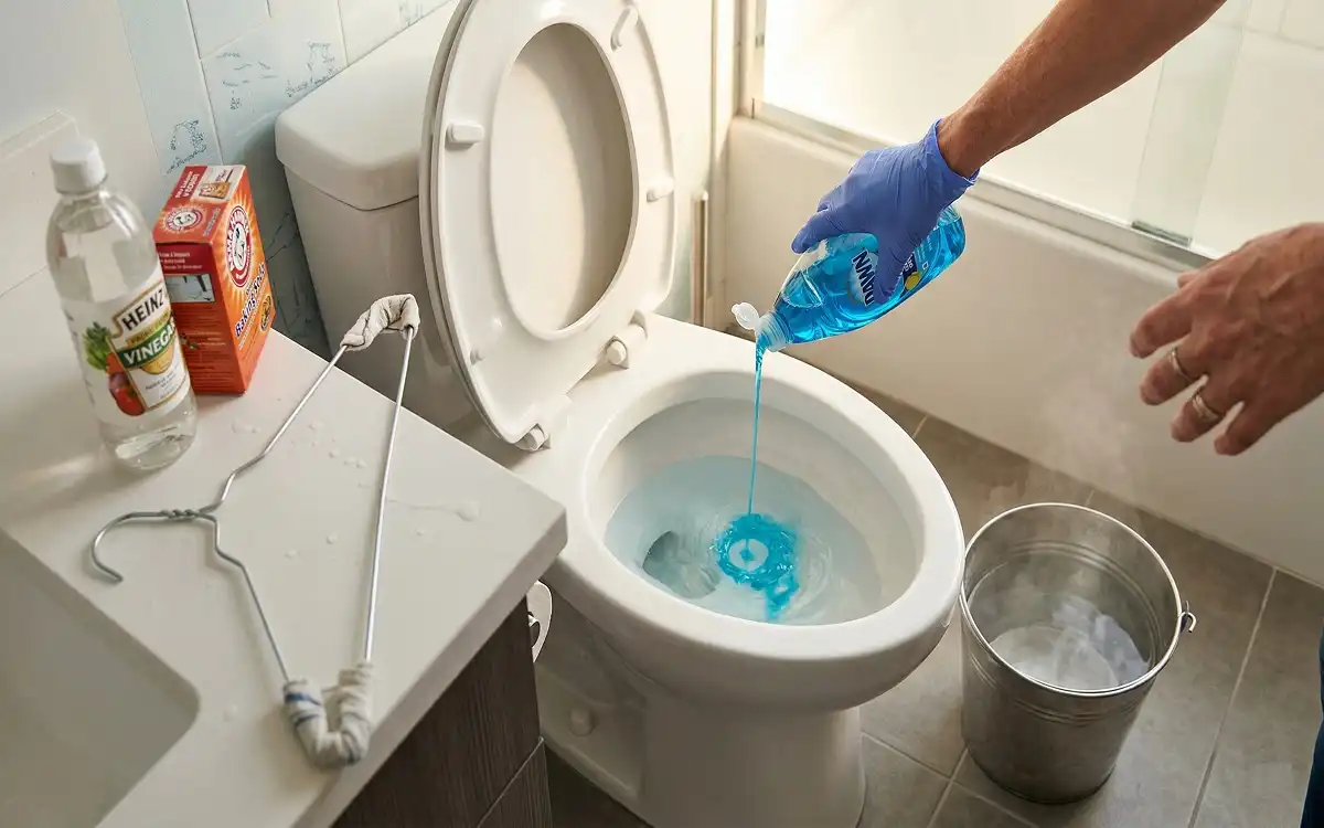 how to unclog toilet without plunger